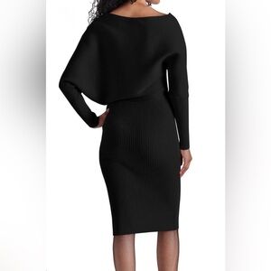 NWT Steve Madden Black Ribbed Knit Dress